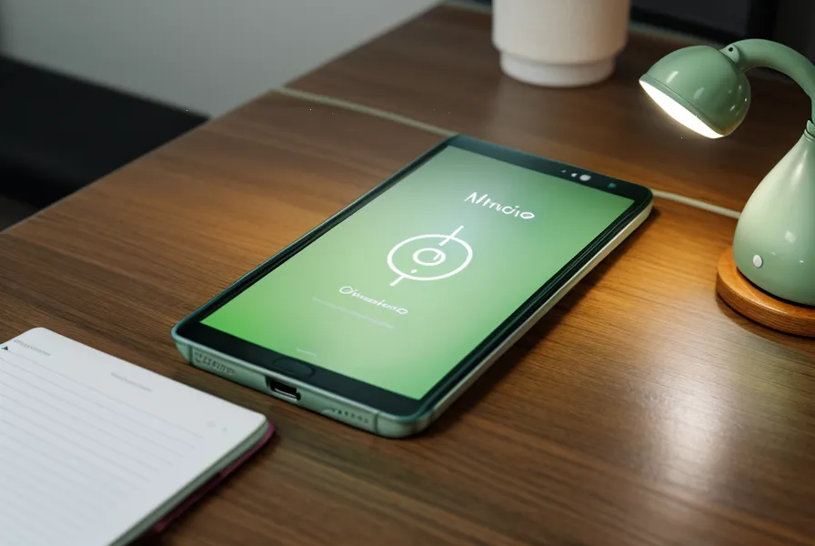 Smartphone auf einem Schreibtisch zeigt eine Bestätigung über die erfolgreiche Vertragserstellung.